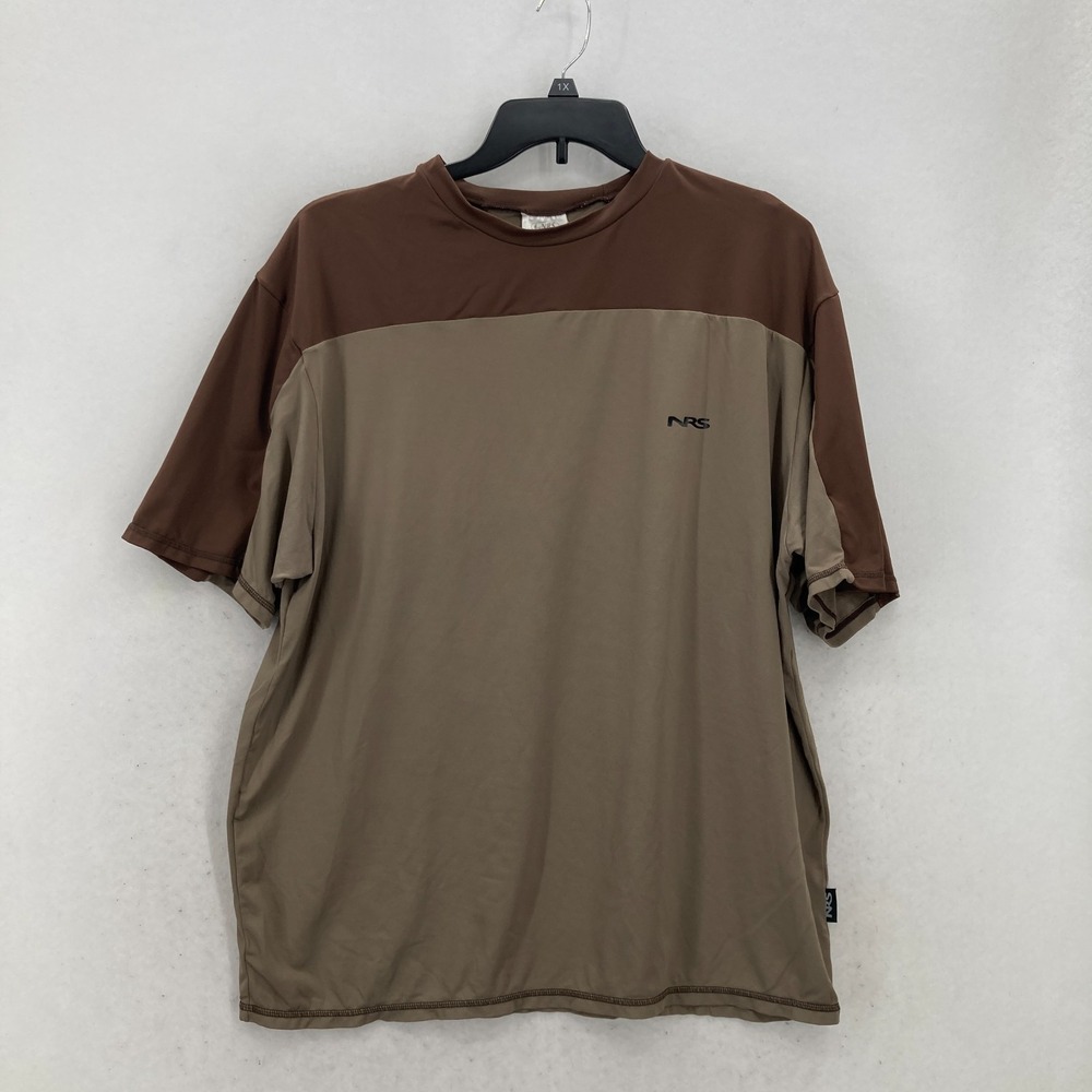 NRS Shirt Mens 2XL Tan Brown Performance Fishing Kayak UPF 50 Stretch Travel